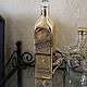 Бутылка квадратная золотое напыление с пробкой, Бутылки, Джубга,  Фото №1