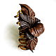 Crab Large Hair Clip Chocolate Flower Leather Brown. Hairpins. De-Si-Re. Online shopping on My Livemaster.  Фото №2