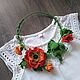  В цветущих маках. Колье. Knitted flowers. Ярмарка Мастеров.  Фото №4