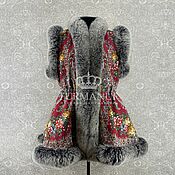 Одежда handmade. Livemaster - original item Vest with natural fur from pavlopasadsky shawl. Handmade.