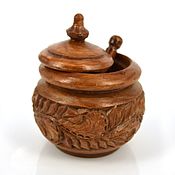 Посуда handmade. Livemaster - original item Wooden carved salt shaker for a loaf 