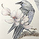 'Wise Raven' pencils (flowers, white, birds). Pictures. Nadezda Perova. My Livemaster. Фото №4