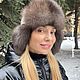 Шапка ушанка из меха соболя и кашемира. Шапка-ушанка. Татьяна Гогошидзе (tf_fur_workshop). Ярмарка Мастеров.  Фото №4