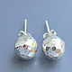 Silver stud earrings. Disco Balls, Stud earrings, Kudrovo,  Фото №1