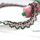  Lace necklace emerald and powder, Necklace, Kishinev,  Фото №1