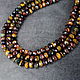 Beads with cut natural stones: tiger, bull and hawkeye, Beads2, Moscow,  Фото №1