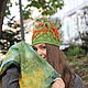 Заказать Шапка валяная "Афрокосички" олива. ELF's Felt Елена Фадеева. Ярмарка Мастеров. . Шапки Фото №3