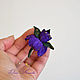 Brooch needle iris leather small flower yellow purple. Brooches. flowersstyle (flowersstyle). My Livemaster. Фото №5