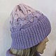 Knitted set - a hat with braids and a shirt front. Headwear Sets. Cozy corner (nadejdamoshkina). Online shopping on My Livemaster.  Фото №2