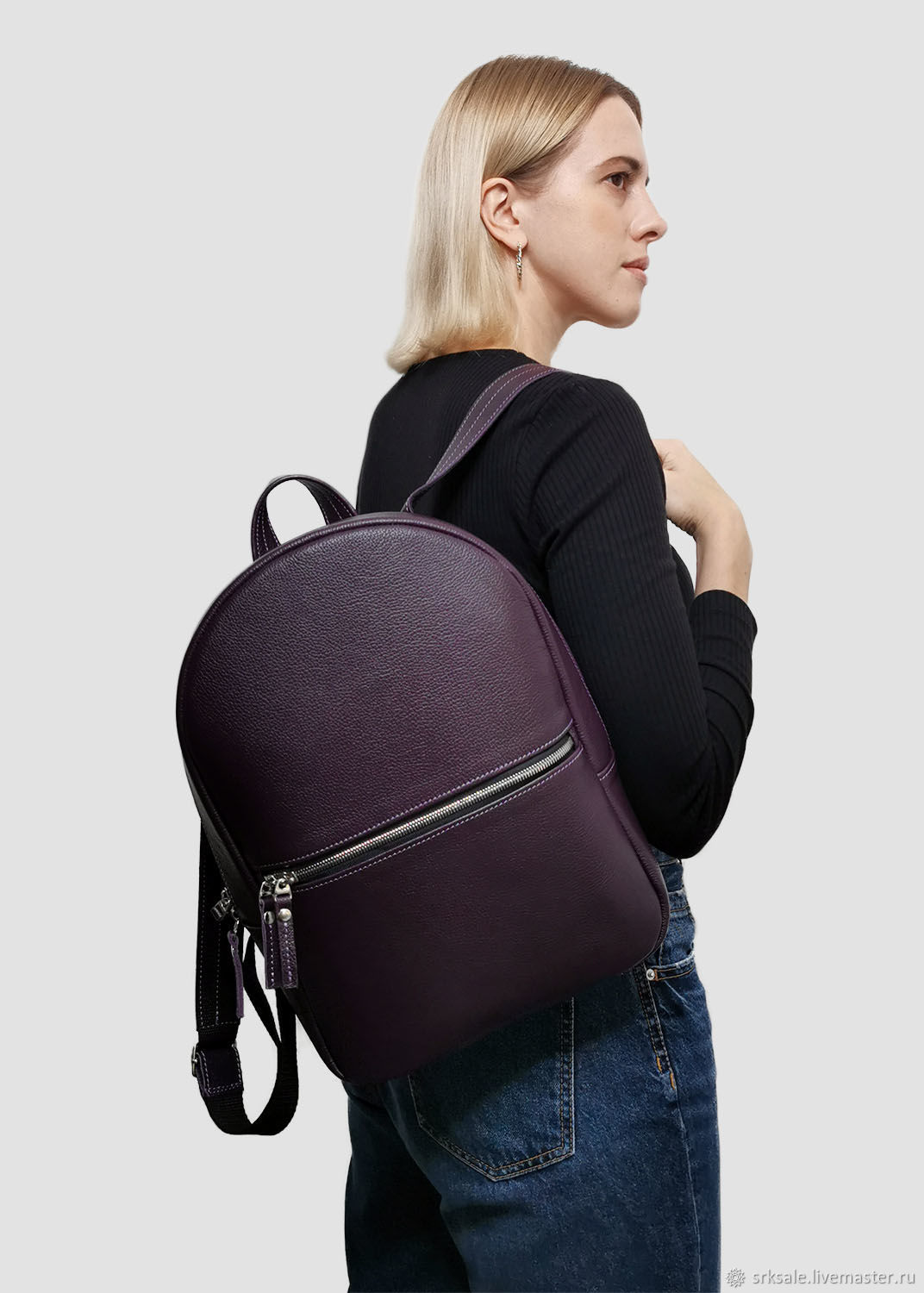 Кожаный фиолетовый рюкзак Arc Violet – купить на Ярмарке Мастеров ...