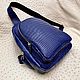 Men's bag made of genuine crocodile leather in blue. Men\'s bag. SHOES&BAGS. My Livemaster. Фото №4