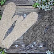 Аксессуары handmade. Livemaster - original item Fashionable knitted down mittens for women. Handmade.