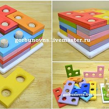 Куклы и игрушки ручной работы. Ярмарка Мастеров - ручная работа Головоломка "Строительные Блоки" деревянная. Handmade.