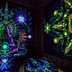 Медитативное флуоресцентное полотно "Reincarnation 2.0". Элементы интерьера. Fractalika. Ярмарка Мастеров.  Фото №7