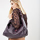 Сумка мешок Хобо Баул на плечо кожаная фиолетовая Бохо. Сумка-мешок. Bags by Katerina Klestova (kklestova). Ярмарка Мастеров.  Фото №6