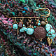 Brooch pin Turquoise and chocolate scarf stole shawl coat pin. Brooches. Ritasdreams (ritasdreams). My Livemaster. Фото №4