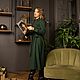 Трикотажное платье из джерси с запахом "Contessa Green Black”. Платья. Александра Майская. Ярмарка Мастеров.  Фото №4