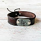 Leather peace bracelet, Cuff bracelet, Ulyanovsk,  Фото №1