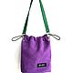 Сумка мешок Purple. Сумка через плечо. 21:21 bags. Ярмарка Мастеров.  Фото №5
