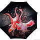 The umbrella women's folding umbrella-cane with a beautiful pattern Flamingo. Umbrellas. BelkaStyle. Online shopping on My Livemaster.  Фото №2
