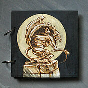 Канцелярские товары handmade. Livemaster - original item Copy of Sketchbook wood cover 16x16sm "Motif of freedom". Handmade.