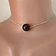 Mini necklace 'Garnet ball' 925 Silver Minimalism, Necklace, Moscow,  Фото №1