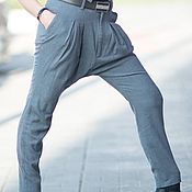Одежда handmade. Livemaster - original item Grey, casual trousers with a low step seam - PA0691CW. Handmade.