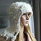 Hat-earflaps 'White snowstorm'. Hat with ear flaps. silk wool. Online shopping on My Livemaster.  Фото №2