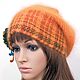 Order Knitted women's hat beanie Angora on the original bezel. UrbanStyleKnit (usknits). Livemaster. . Caps Фото №3
