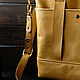 Shopping bag made of genuine leather with a zipper with a belt in yellow. Shopper. odalgoods (odalgoods). My Livemaster. Фото №4