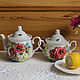 Set of tableware with painting, ' Summer in the country ...', Teapots & Kettles, ,  Фото №1