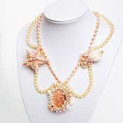 Украшения handmade. Livemaster - original item Gutierrez necklace with coral and pearls. Handmade.