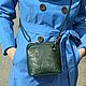  Women's green leather handbag Tinna Mod S83t-631, Crossbody bag, St. Petersburg,  Фото №1