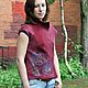 Валяный жилет Анютины глазки. Жилеты. Елена Лобанова (Laryel). Ярмарка Мастеров.  Фото №4