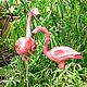 Комплект садовых фигур Фламинго большой + Фламинго малый. Фигуры садовые. Aists. Интернет-магазин Ярмарка Мастеров.  Фото №2