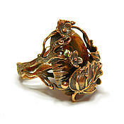 Украшения handmade. Livemaster - original item The ring on the whole finger: Wood with amber. Handmade.