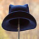  Шляпа "Кошка" Blue cat hat. Шляпы. Мария Метель - шляпки, броши, сумки!. Интернет-магазин Ярмарка Мастеров.  Фото №2