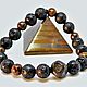 Men's bracelet with meteorite, bronzite and lava. Bead bracelet. kvk1. Online shopping on My Livemaster.  Фото №2
