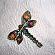 Dragonfly brooch with amber vintage orange gold color. Brooches. BalticAmberJewelryRu Tatyana. My Livemaster. Фото №5