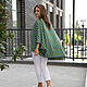 Order Striped blouse free size green. NATALINI. Livemaster. . Blouses Фото №3