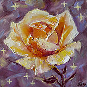 Картины и панно handmade. Livemaster - original item Rose flower painting, small oil painting. Handmade.