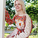 Woman russian cotton derss with belts Oksana. Folk dresses. Fehustyle Northern Gods Magic (slavartel). My Livemaster. Фото №4