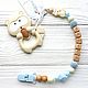 A pacifier clip 'rivers of Milk' silicone teething toy 'Raccoon», Teething toys, Bryansk,  Фото №1