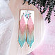 Серьги из бисера мятно-розовые. Серьги классические. Cristal Wings - Серьги. Интернет-магазин Ярмарка Мастеров.  Фото №2
