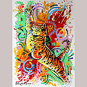 Картины и панно handmade. Livemaster - original item Pictures: Tiger gets everything!. Handmade.