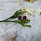 Серьги-пусеты с гранатом. Серьги-пусеты. Vadjra-jewelry. Интернет-магазин Ярмарка Мастеров.  Фото №2