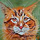 Painting cat red mainkun funny kitten oil painting with palette knife, Pictures, Ekaterinburg,  Фото №1