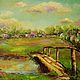 Картина. Через мостик. Масло, холст на подрамнике, 45х35 см. Картины. Ершова (Ershova) Марина (Marina):). Ярмарка Мастеров.  Фото №6