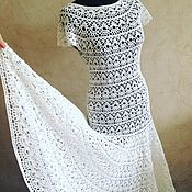 Одежда handmade. Livemaster - original item White long dress crochet " Catherine". Handmade.