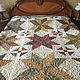Patchwork quilt with stars and patterned stitch. Bedspreads. Gurchiani Irina.. Ярмарка Мастеров.  Фото №4